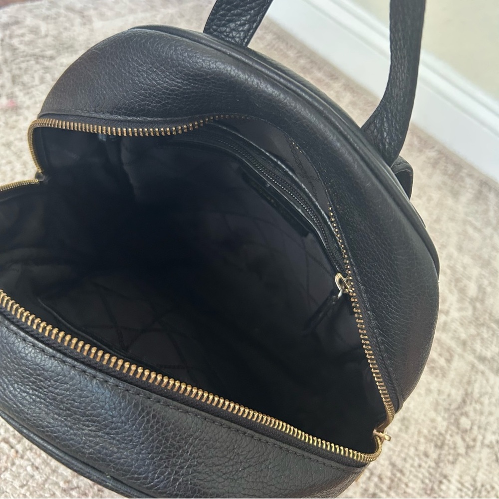 Michael Kors Black Leather Backpack with Gold Hardware - Picture 7 of 9